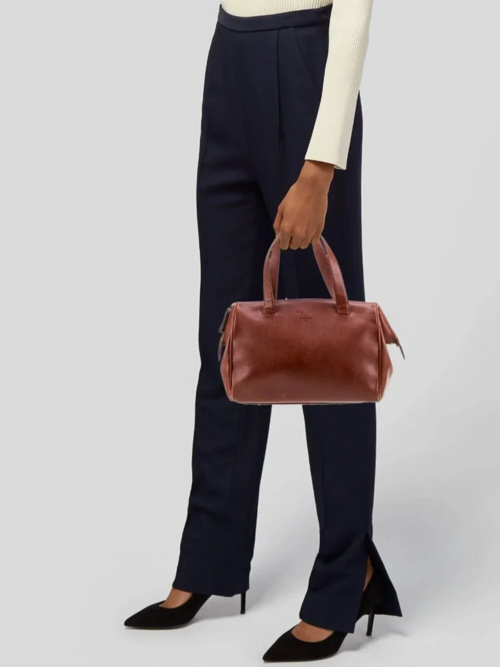 Prada Saffiano Lux Leather Top Handle Bag Vintage